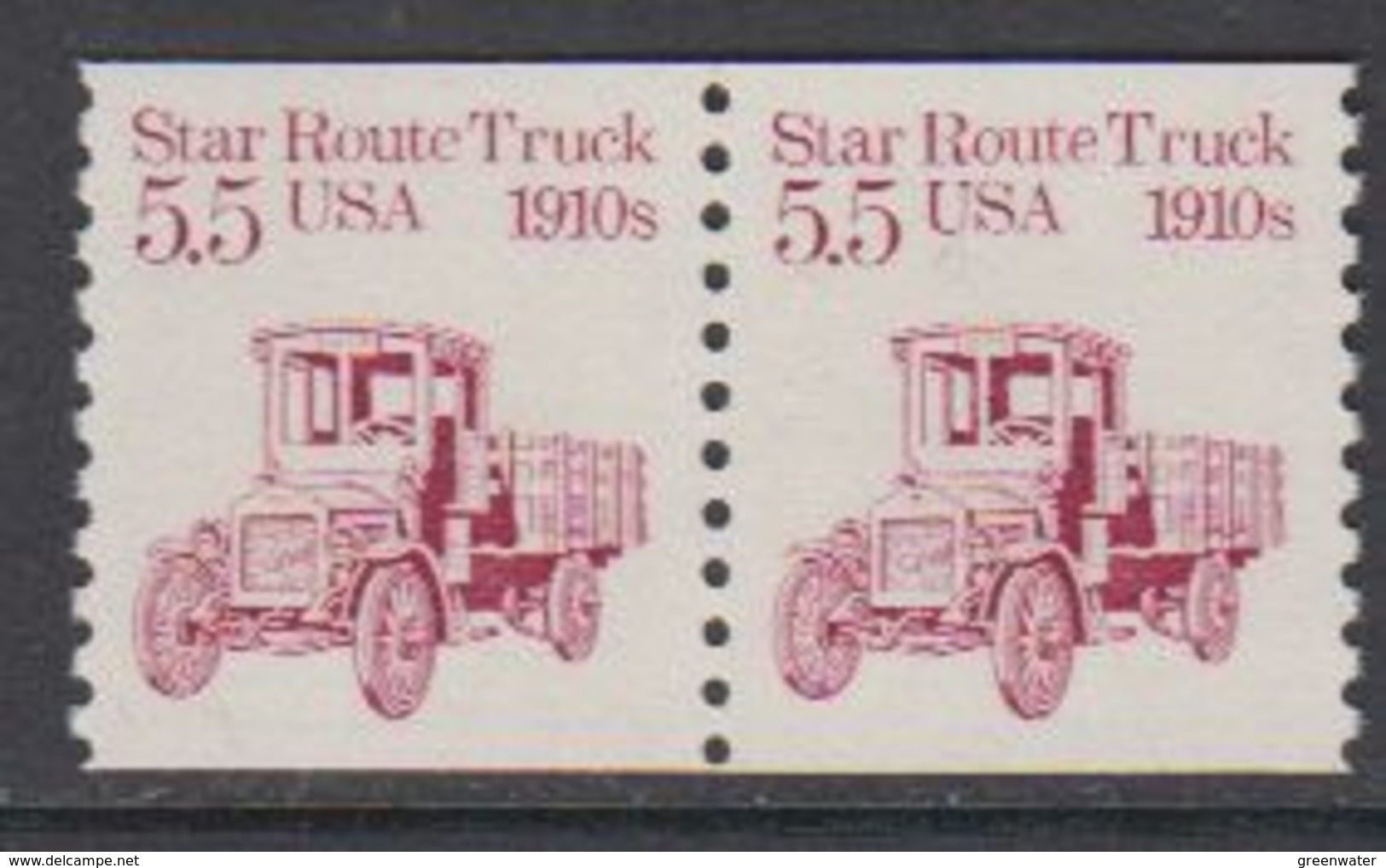 USA 1985 Star Route Truck 1910s 1v (pair) ** Mnh (43129A) - Ongebruikt