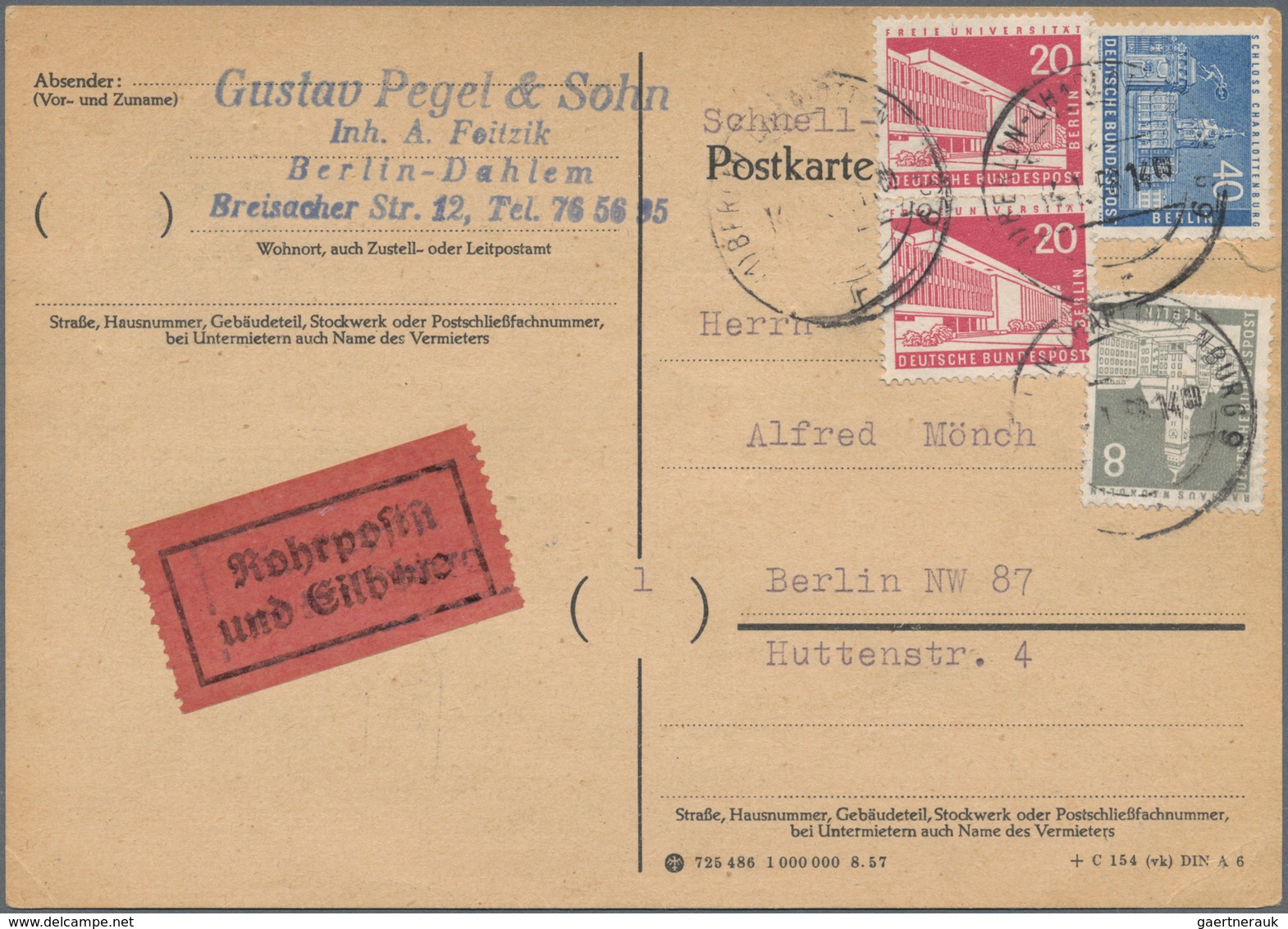 Nachlässe: 1900/1970 (ca.), Kleiner Aber Feiner Nachlaß Mit Vielen Besseren Briefen, Dabei Berlin Ro - Kilowaar (min. 1000 Zegels)