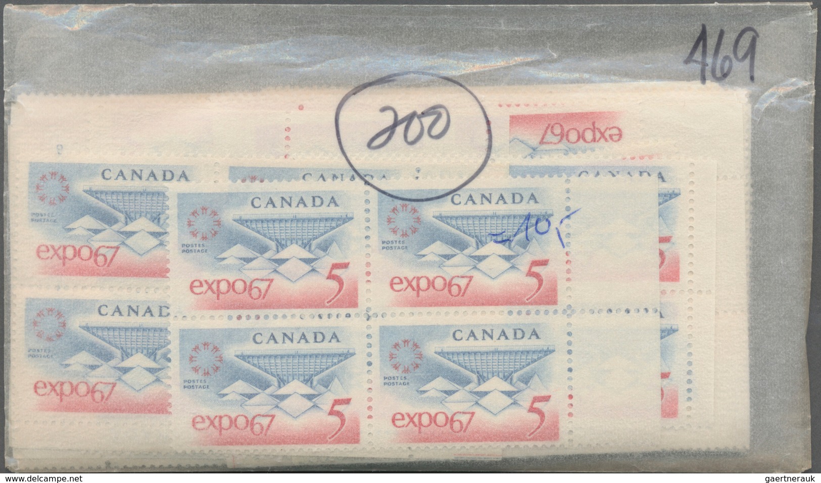 Canada: 1954/1967, Gigantic Stock MNH Sorted In Glassines By 100 To 800 Copies. Face Value $5498,- C - Verzamelingen