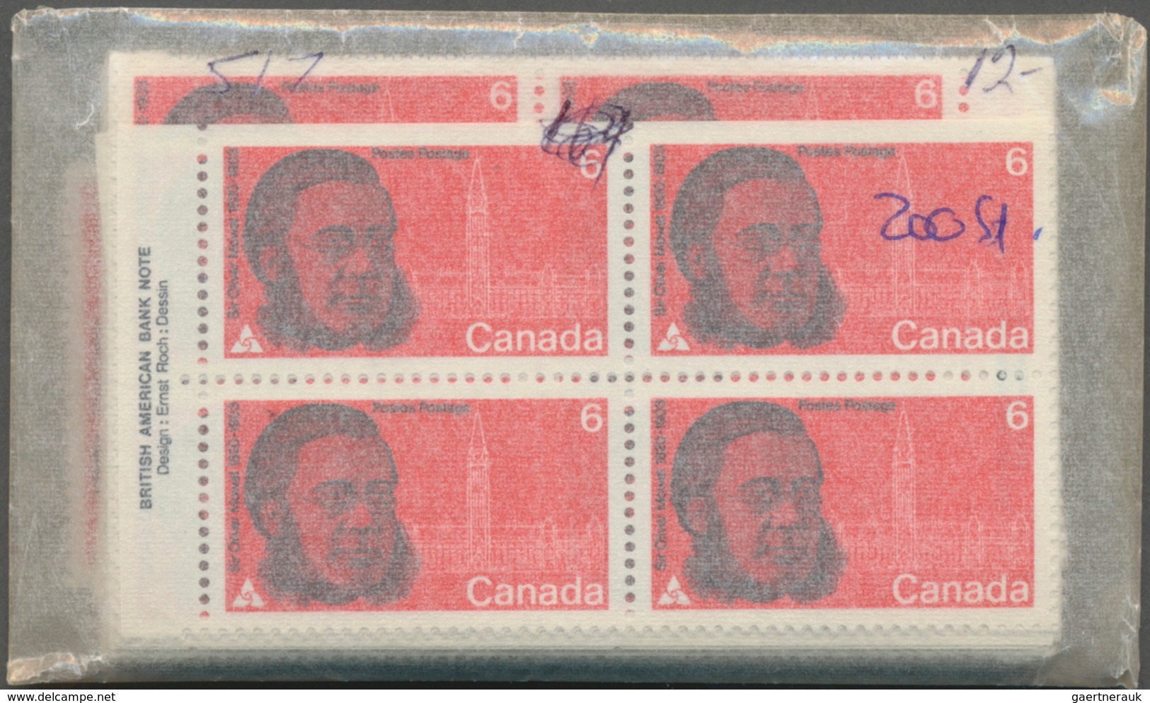 Canada: 1970, Stock Of The Issues Michel No. 455 - 461 In Very High Quantities MNH, Mostly Per 100 I - Verzamelingen