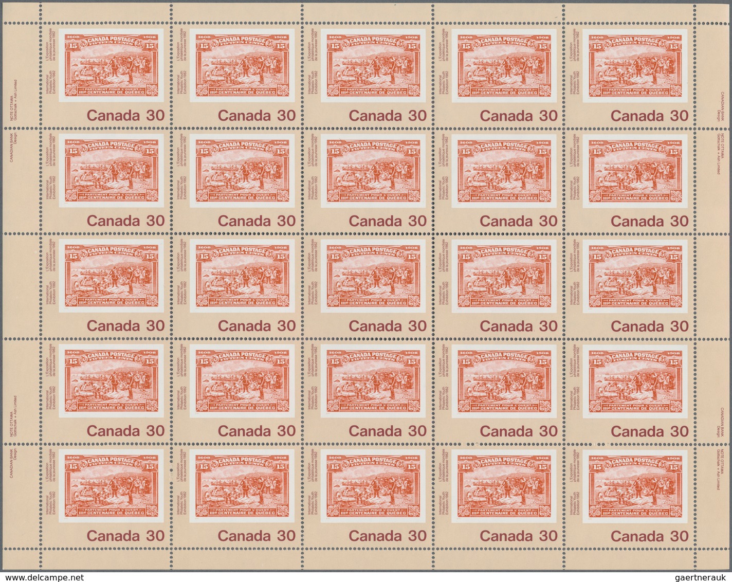 Canada: 1982, International Philatelic Youth Exhibition, Michel No. 822 (150), 823 (175), 824 (225), - Sammlungen