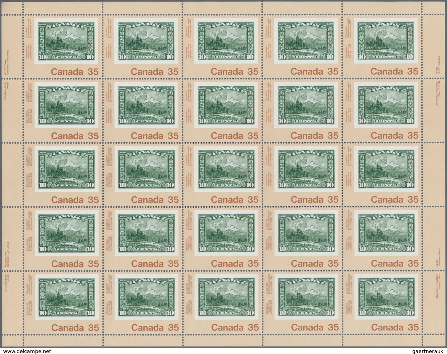 Canada: 1982, International Philatelic Youth Exhibition, Michel No. 822 (150), 823 (175), 824 (225), - Sammlungen