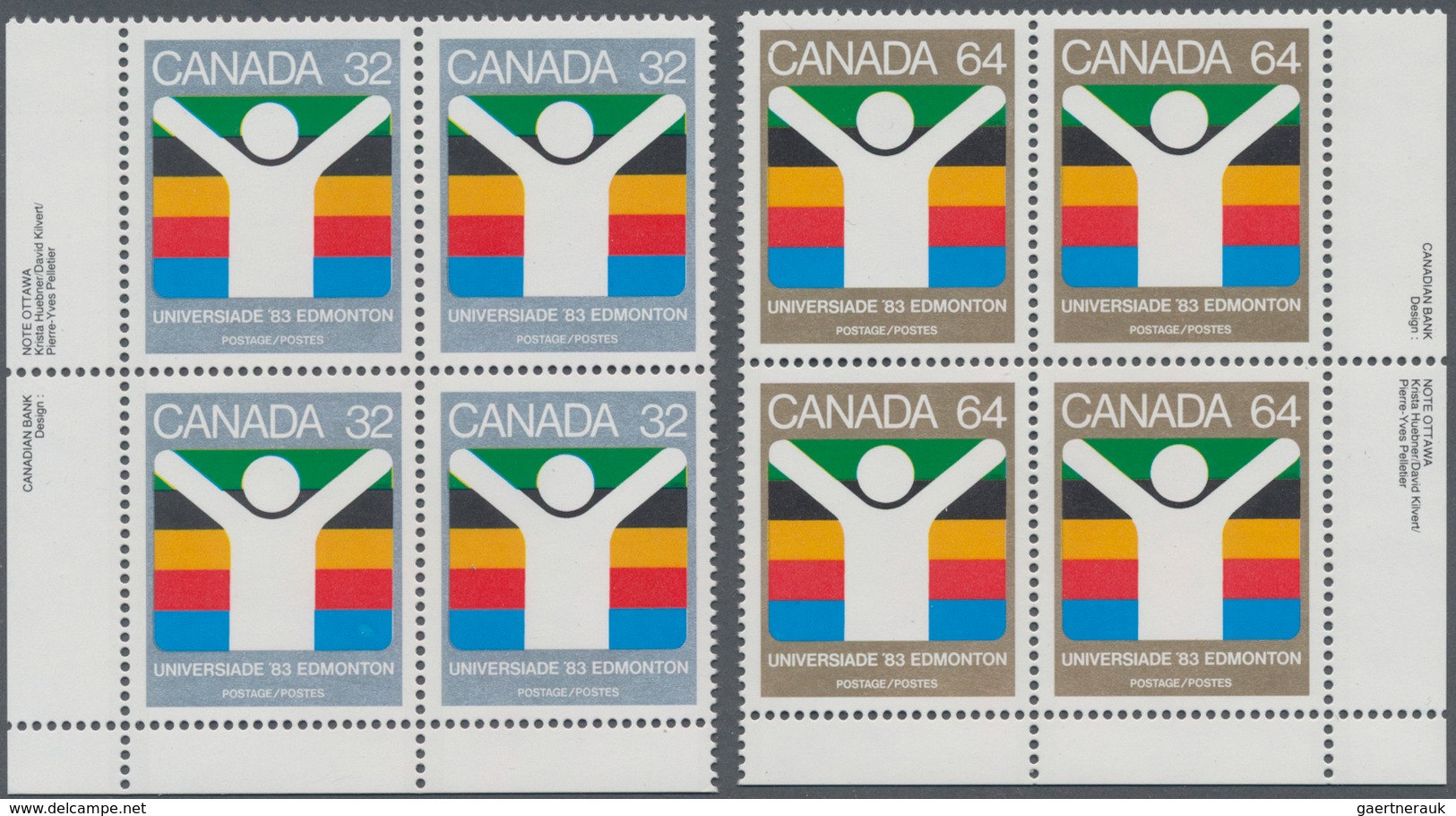 Canada: 1983, Universade, Michel No. 875-876, 1650 Sets Mint Never Hinged. Face Value $1584,- CAD. C - Sammlungen