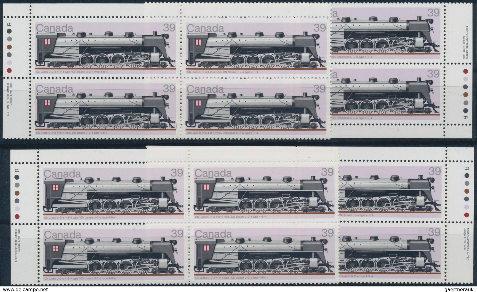 Canada: 1984/1986, Railways, Mint Never Hinged Stock. Face Value $799 CAD. - Verzamelingen