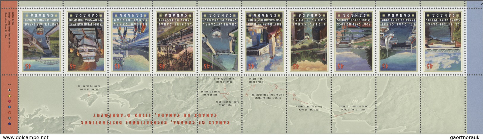 Canada: 1995/1998 (ca.), 13.162 MNH Stamps With A Face Value Of $0,45 CAD In Souvenir Sheets, Bookle - Verzamelingen