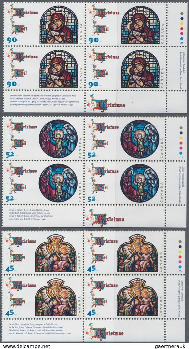 Canada: 1997, Christmas, Michel No. 1648-1650 Mint Never Hinged In Full Sheets (folded) And Sheet Pa - Sammlungen