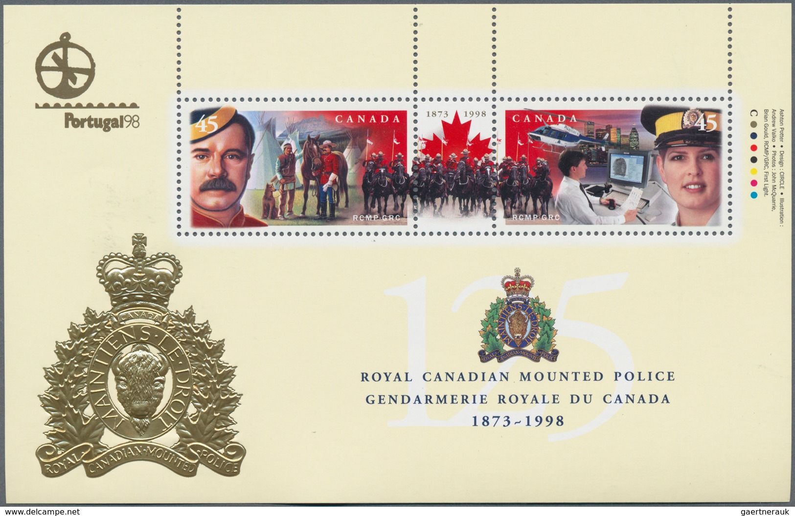 Canada: 1998, Royal Canadian Mounted Police, 2100 Copies Of This Souvenir Sheet MNH. Michel No. 1690 - Verzamelingen