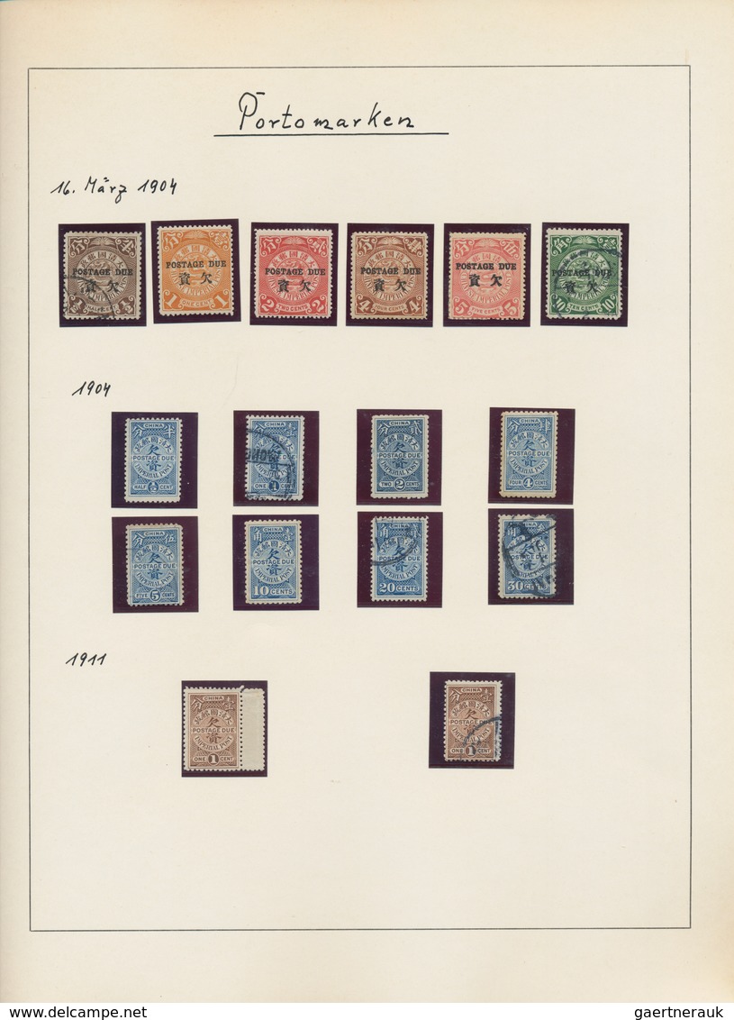 China: 1878/1908, unused mounted mint or unused no gum plus used, double collected in pouches on sel