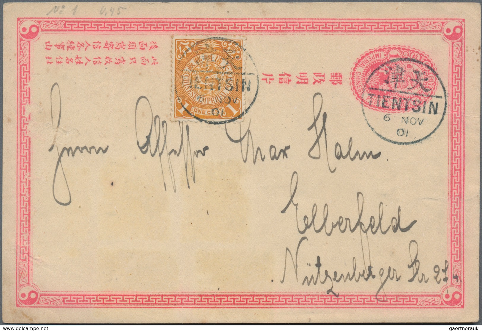 China: 1900/02, Collection Of 4 Stationery Cards And 1 Postcard. 3 Cards Were Tied By Tientsin Postm - Otros & Sin Clasificación