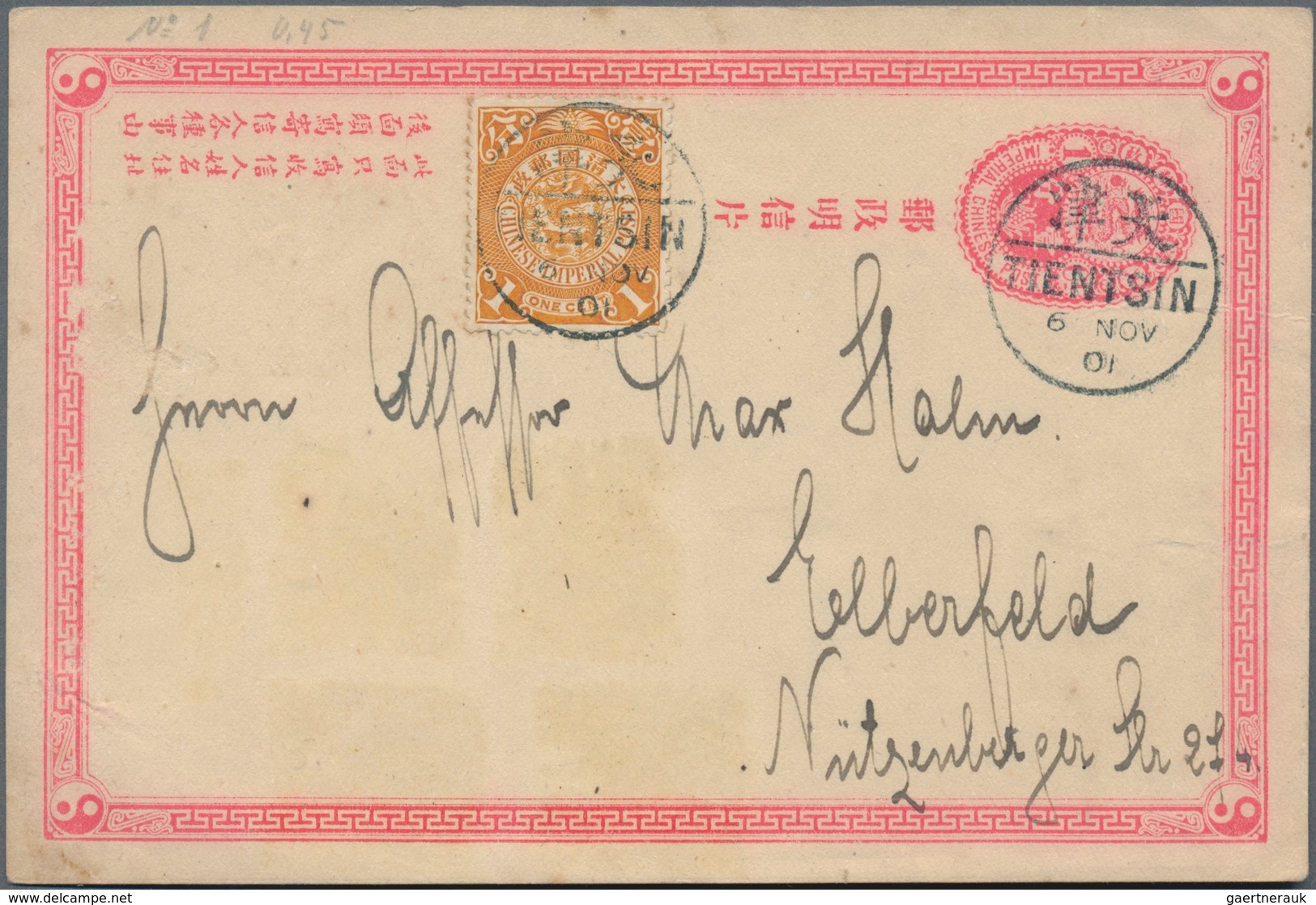 China: 1900/02, Collection Of 4 Stationery Cards And 1 Postcard. 3 Cards Were Tied By Tientsin Postm - Sonstige & Ohne Zuordnung