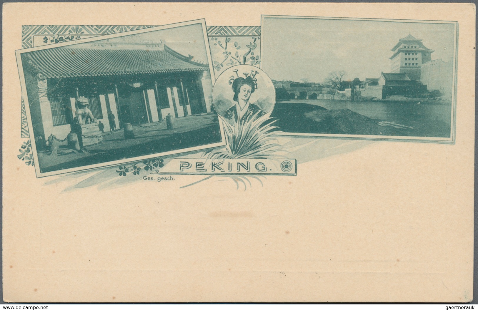 China: 1900/11, Picture Post Cards W. Lithos (12) With Views Mainly Of Peking Inc. Hotel Tallieu, Rw - Andere & Zonder Classificatie