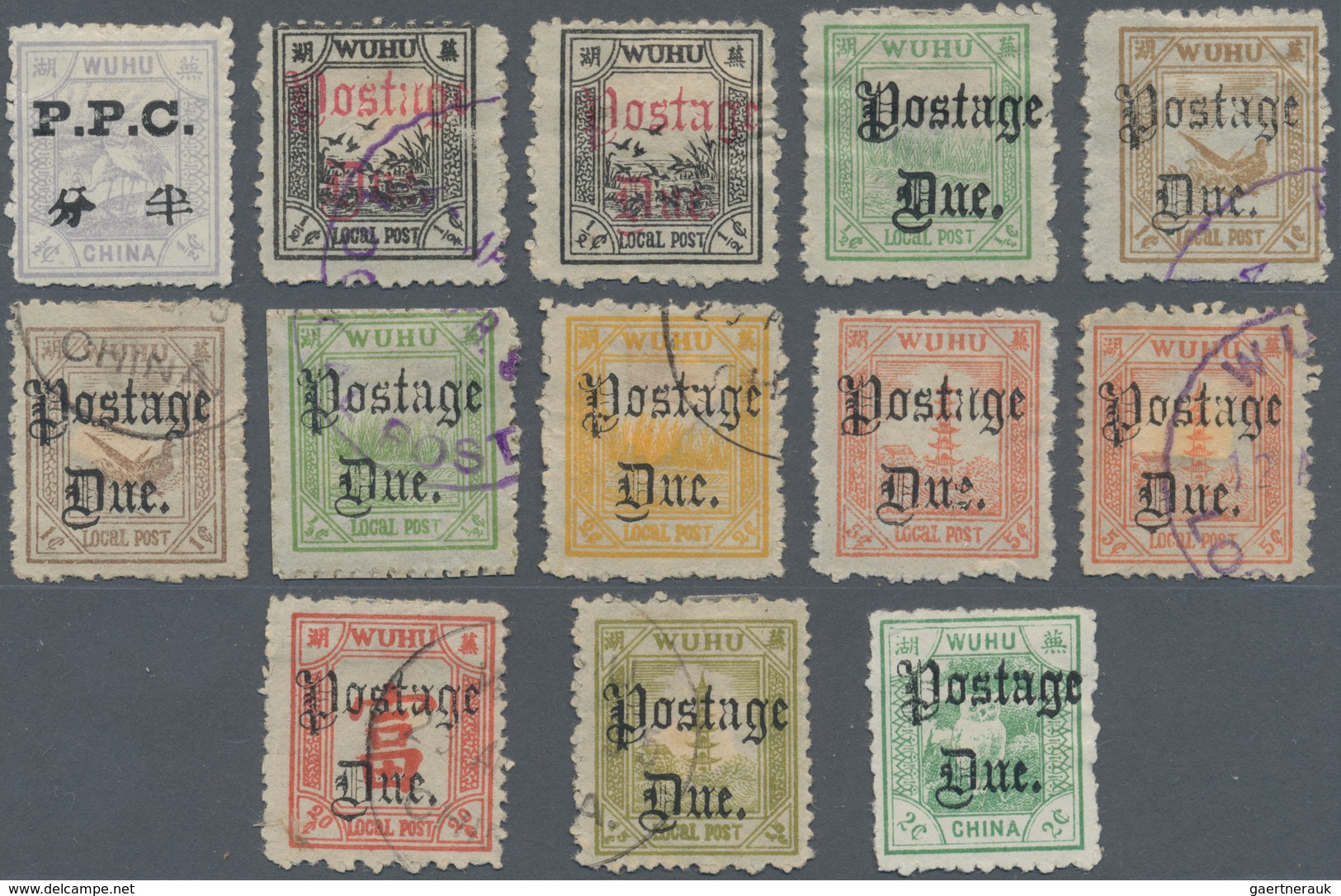 China - Lokalausgaben / Local Post: 1893/97, Amoy-Wuhu, mint and used collection on stock cards inc.