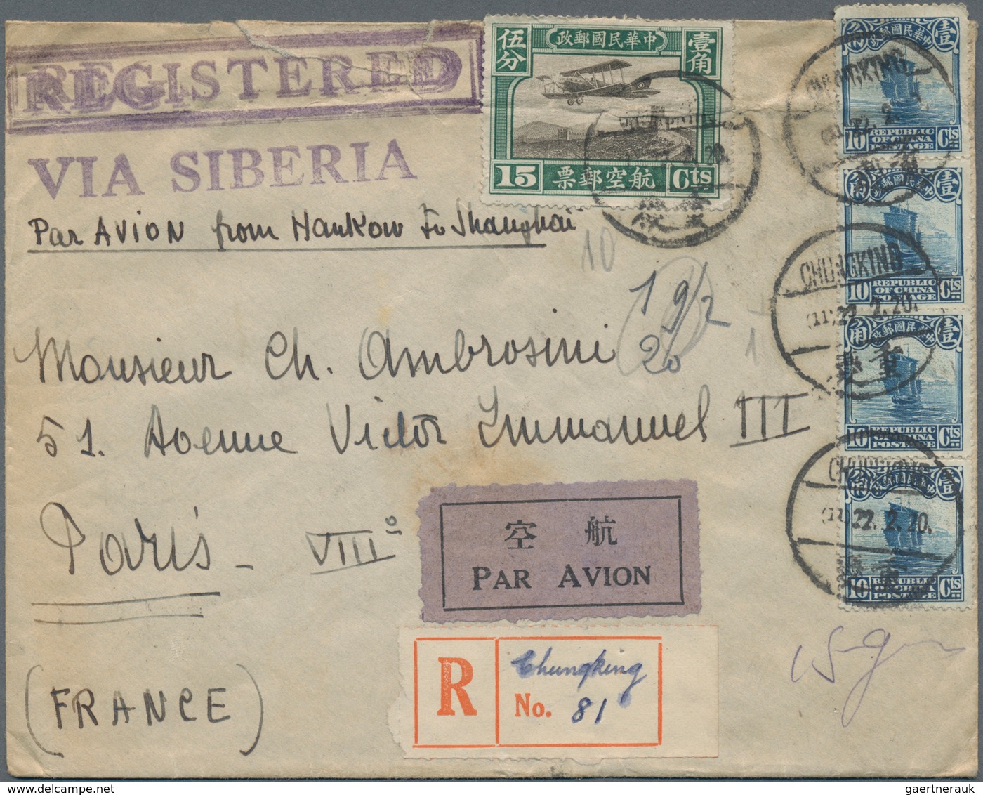 China - Flugpost: 1921 From, Comprehensive Collection With Ca.50 Airmail Covers, Comprising Early Fi - Sonstige & Ohne Zuordnung