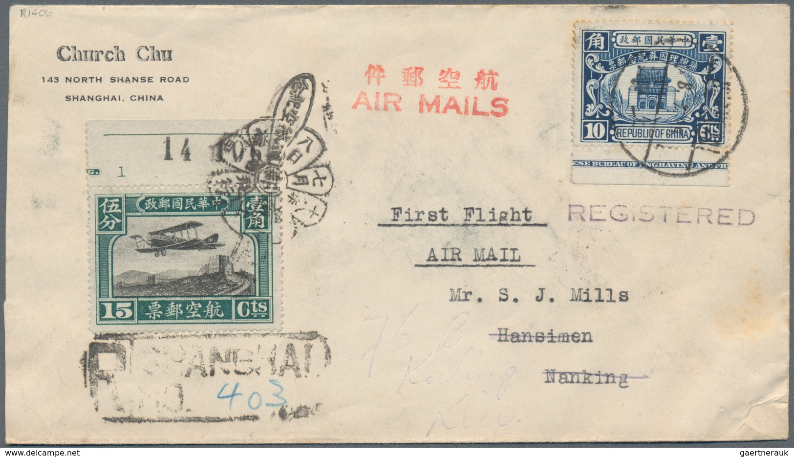 China - Flugpost: 1921 from, comprehensive collection with ca.50 airmail covers, comprising early fi