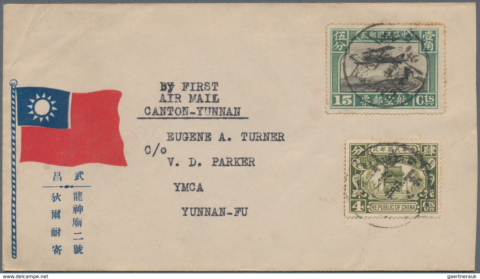 China - Flugpost: 1921 from, comprehensive collection with ca.50 airmail covers, comprising early fi