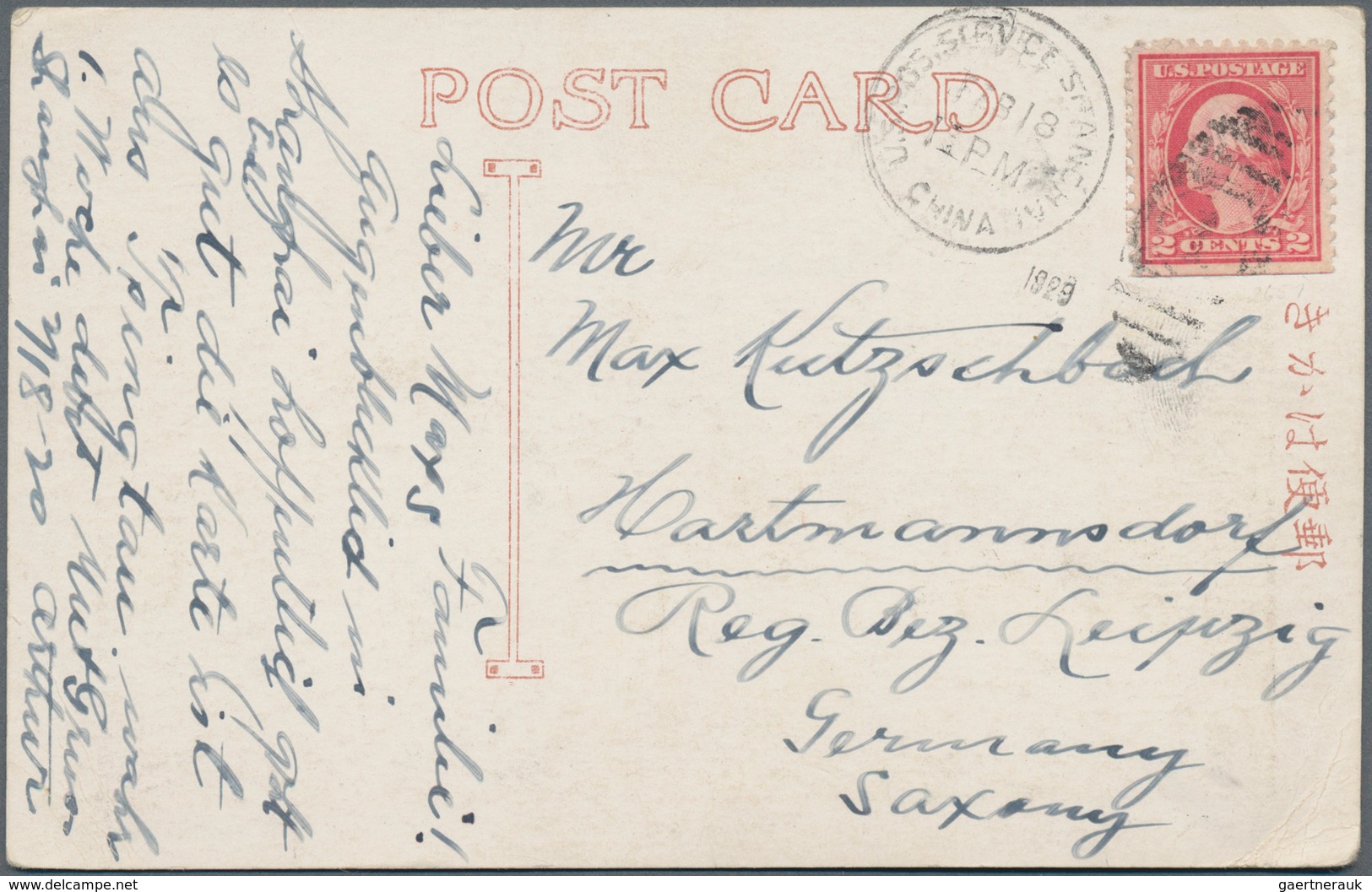 China - Fremde Postanstalten / Foreign Offices: USA, 1897/1919, Covers (3) And Franked Ppc (2) To Ge - Andere & Zonder Classificatie