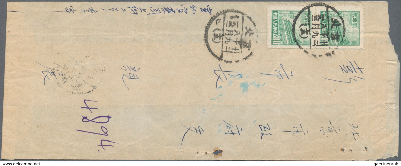 China - Volksrepublik: 1950, Tien An Men Covers (12): Air Mail To Germany (4) Inc. One Taxed, Used I - Andere & Zonder Classificatie