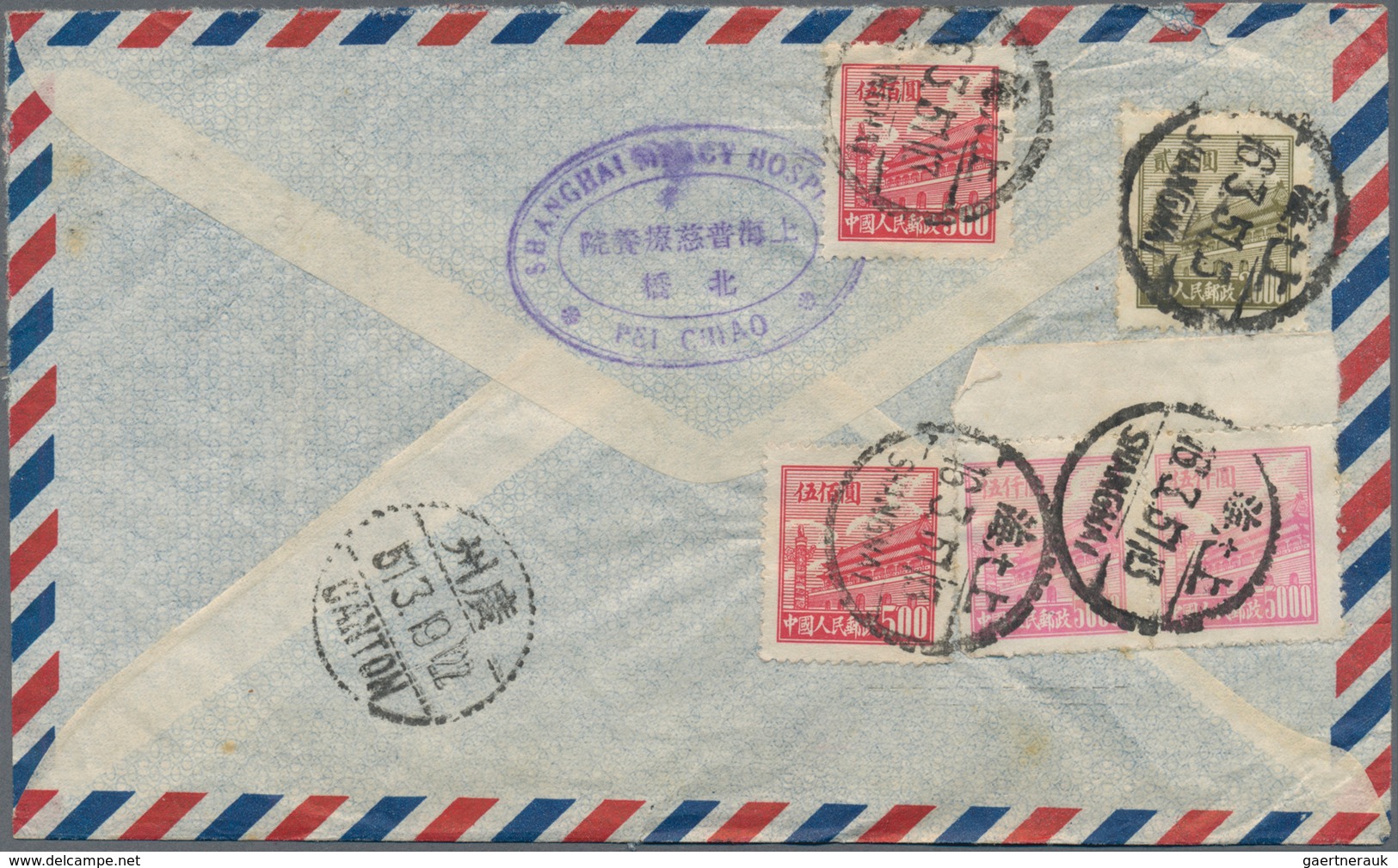 China - Volksrepublik: 1950, Tien An Men Covers (12): Air Mail To Germany (4) Inc. One Taxed, Used I - Andere & Zonder Classificatie