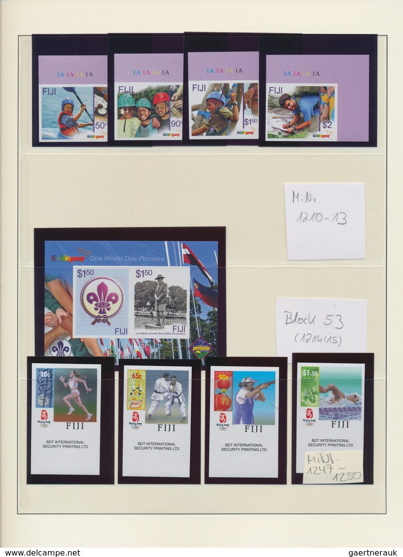 Fiji-Inseln: 2005/2008. Nice Collection With Imperforate Mint, Nh, Issues, Which Are Not Often, If A - Fidji (...-1970)