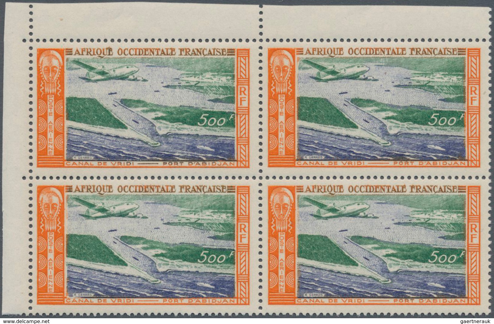 Französisch-Westafrika: 1951, Airmail Definitive 500fr. ‚Vridi Channel And Harbour Of Abidjan‘ In A - Andere & Zonder Classificatie