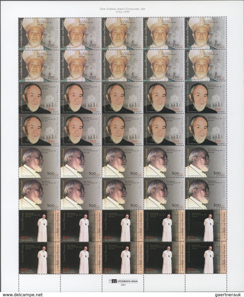 Guinea-Bissau: 2001, BISHOP FERRAZETTA, Complete Set Of Four In Se-tenant Sheets Of Ten Sets, In An - Guinea-Bissau