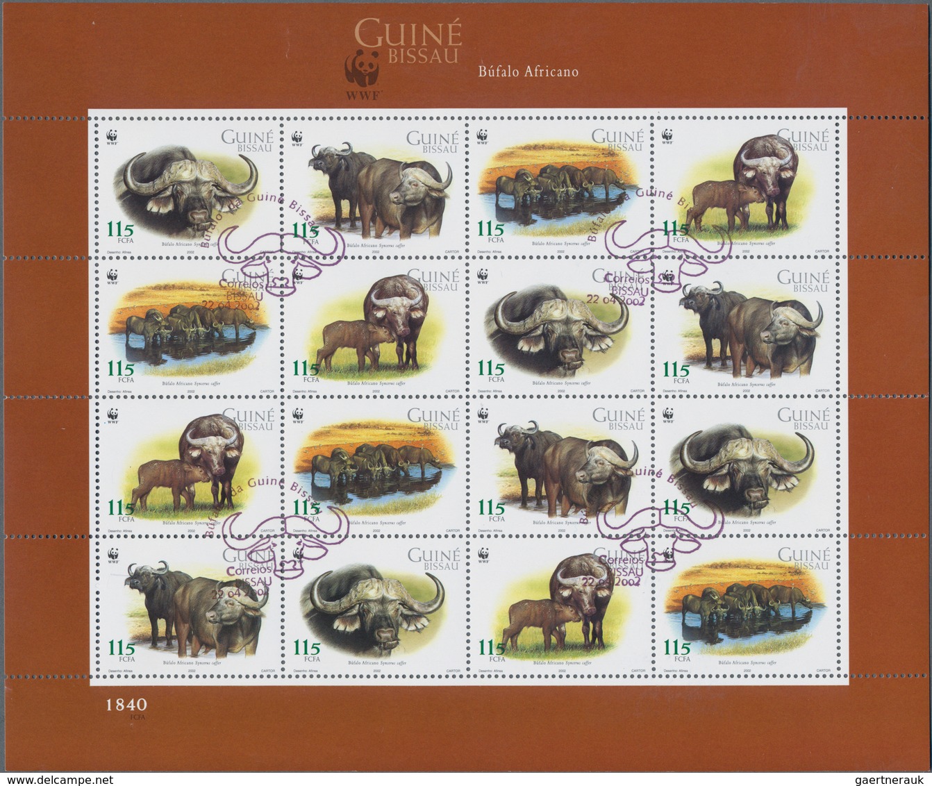 Guinea-Bissau: 2001/2002, stock of complete sets and souvenir sheets cancelled to order or on F.D.C.