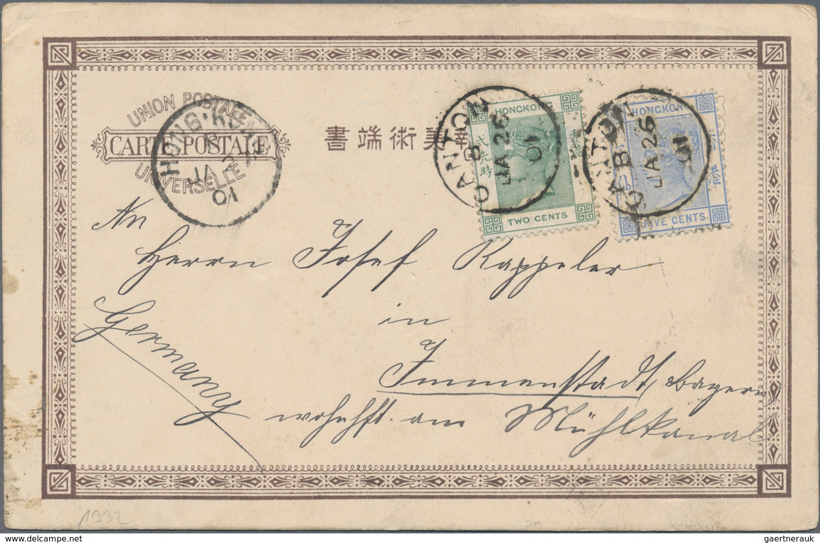 Hongkong: 1901/49, Ppc (4) And Covers (4) Inc. QV Used From CANTON, KEVII 4 C. On Ppc With Siemssen& - Altri & Non Classificati