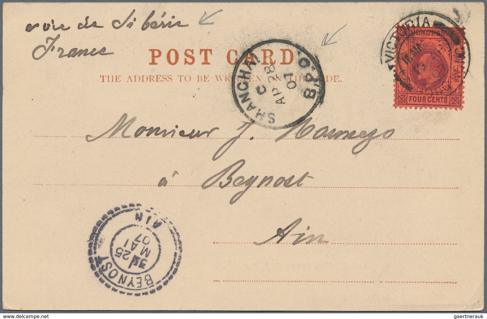 Hongkong: 1901/49, Ppc (4) And Covers (4) Inc. QV Used From CANTON, KEVII 4 C. On Ppc With Siemssen& - Altri & Non Classificati
