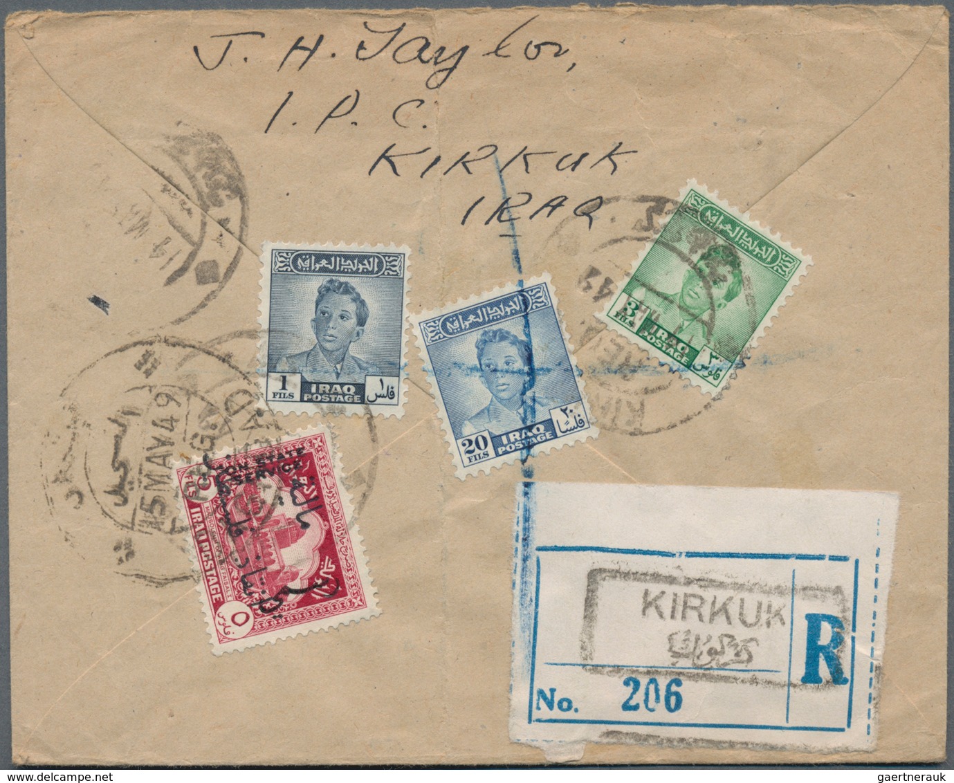 Irak: 1917/80 (ca.), cover lot inc. occupation (4 inc. from "office of the Director of Posts & Teles