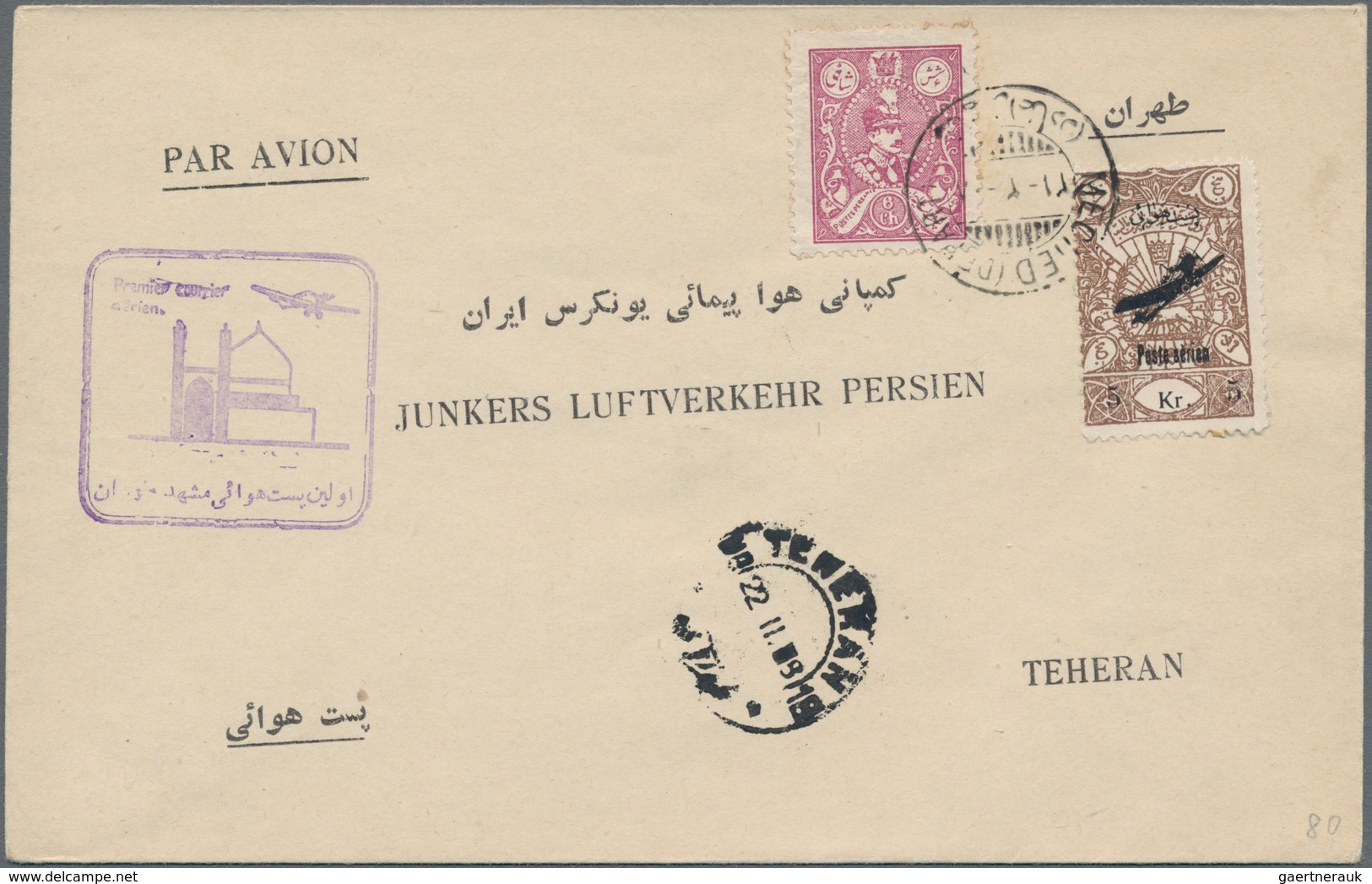 Iran: 1922-1985, 21 Covers & Cards Including Air Mails, First Flights Bouchir-Teheran & Meched-Teher - Iran
