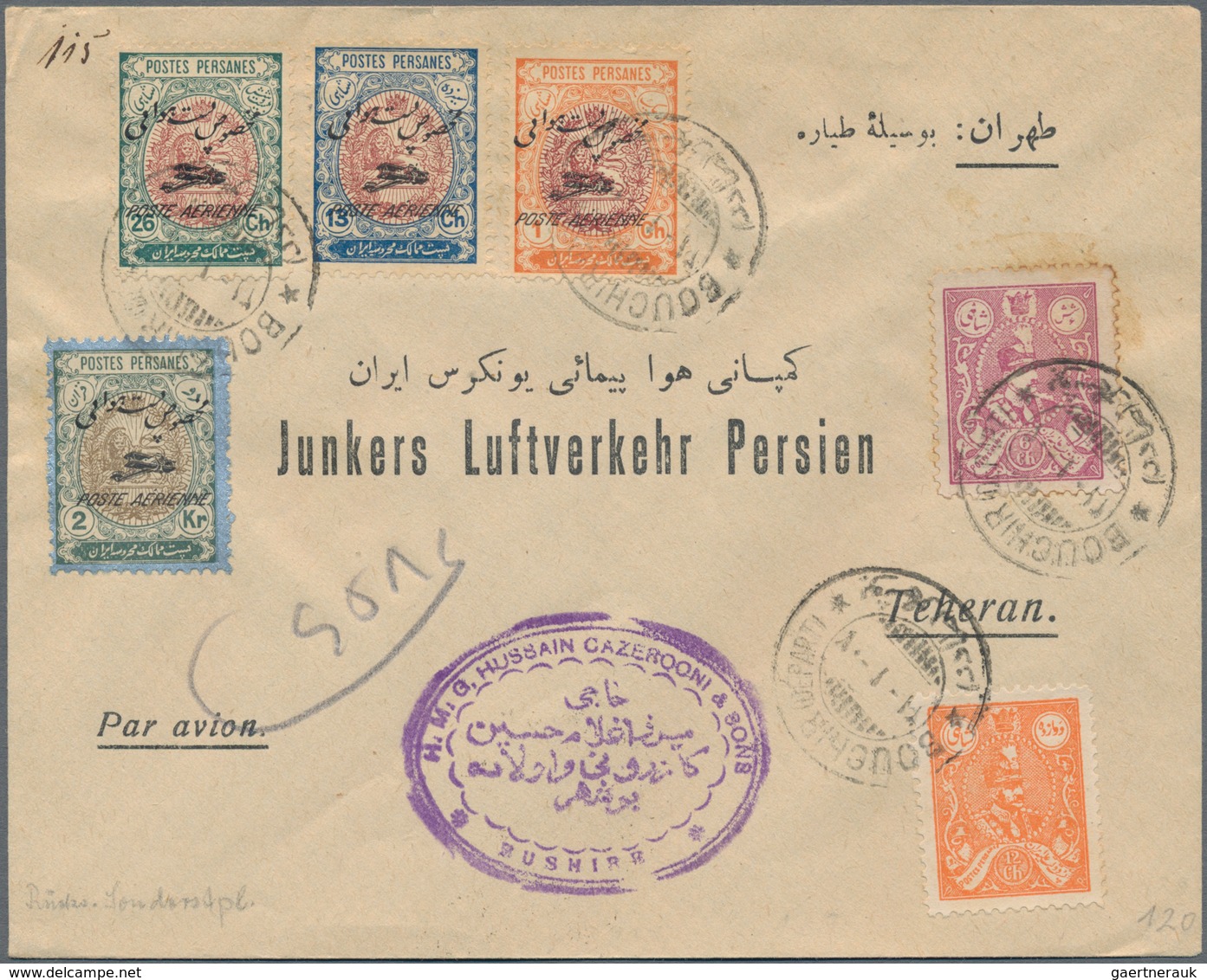 Iran: 1922-1985, 21 Covers & Cards Including Air Mails, First Flights Bouchir-Teheran & Meched-Teher - Iran