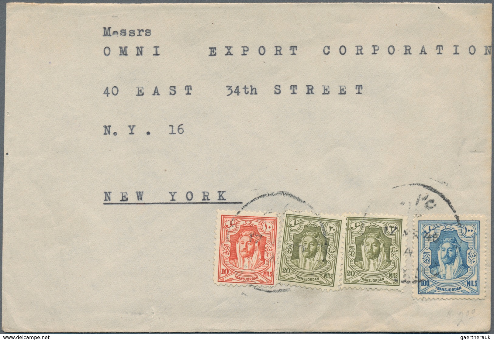 Jordanien: 1934/88 (ca.), Covers (17 Inc. FDC X3), Used Ppc (8 Inc. 1934 To Addis Abeba/Ethiopia), A - Jordanië