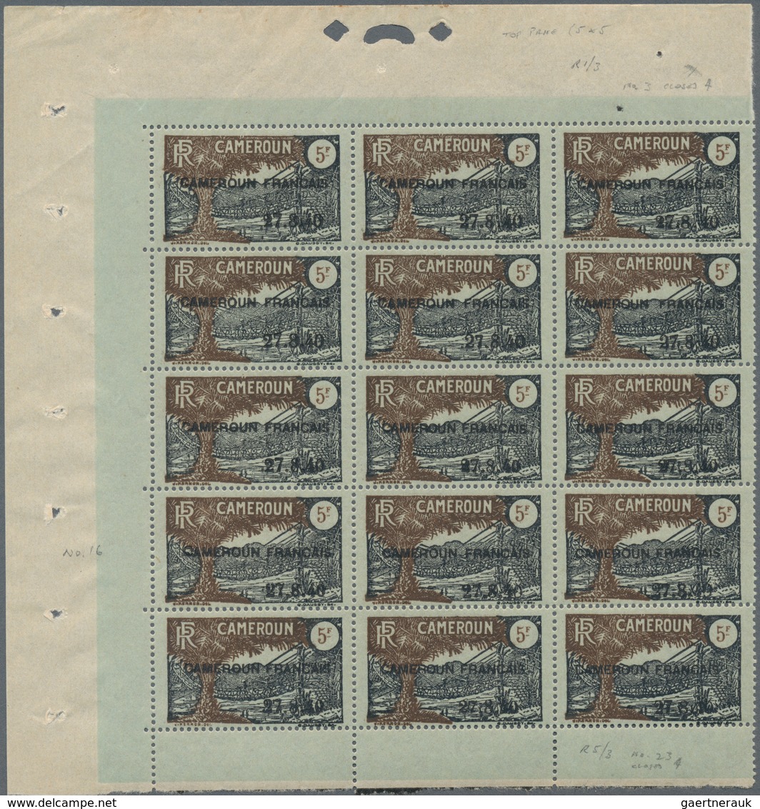 Kamerun: 1938/1940, Mint Collection/assortment Of Single Stamps And Also A Good Range Of Multiples, - Cameroon (1960-...)