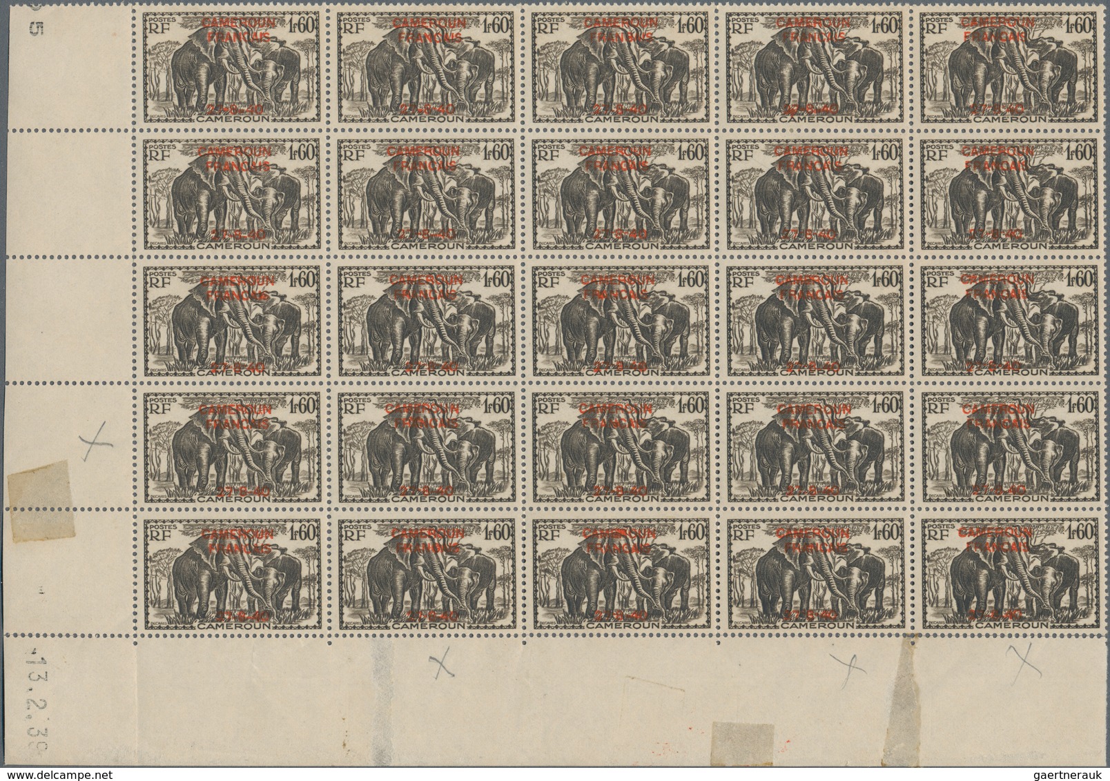 Kamerun: 1938/1940, Mint Collection/assortment Of Single Stamps And Also A Good Range Of Multiples, - Camerún (1960-...)