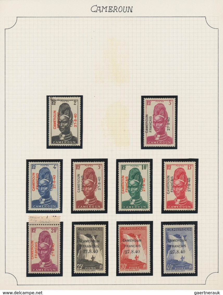 Kamerun: 1938/1940, Mint Collection/assortment Of Single Stamps And Also A Good Range Of Multiples, - Kameroen (1960-...)