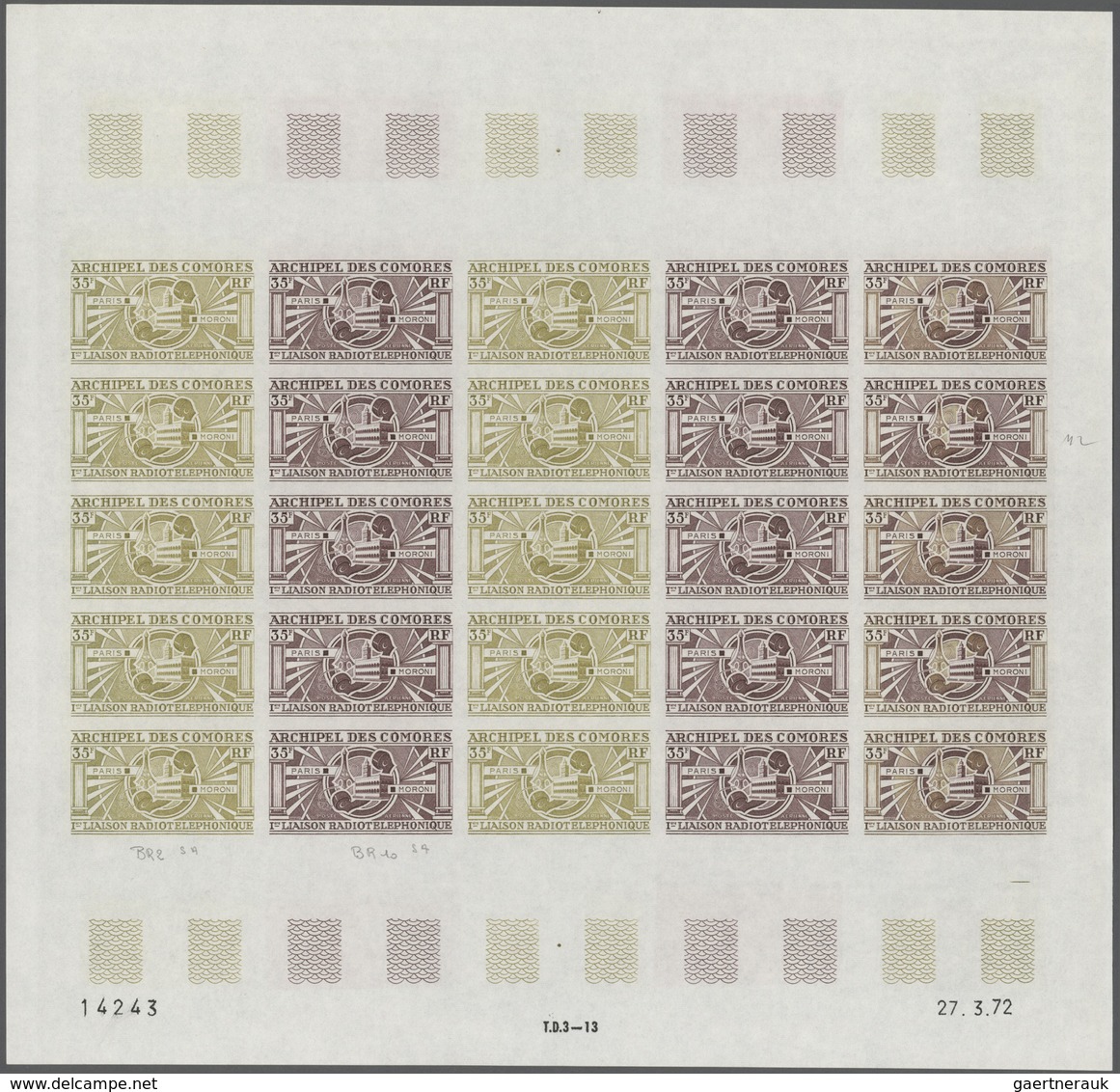 Komoren: 1970/1975, IMPERFORATE COLOUR PROOFS, MNH Collection Of 31 Complete Sheets (=690 Proofs), O - Comoren (1975-...)