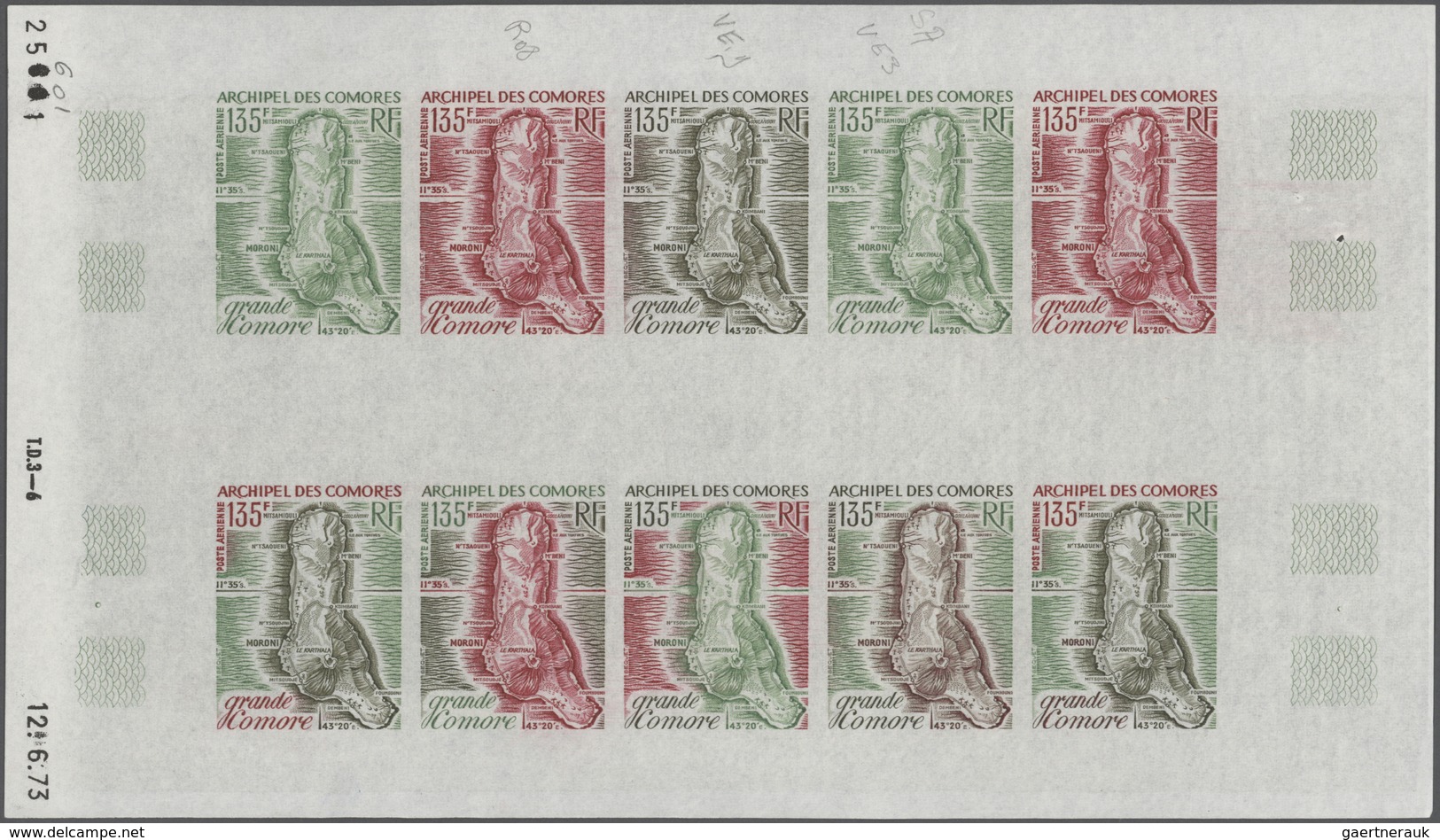 Komoren: 1970/1975, IMPERFORATE COLOUR PROOFS, MNH Collection Of 31 Complete Sheets (=690 Proofs), O - Comoren (1975-...)