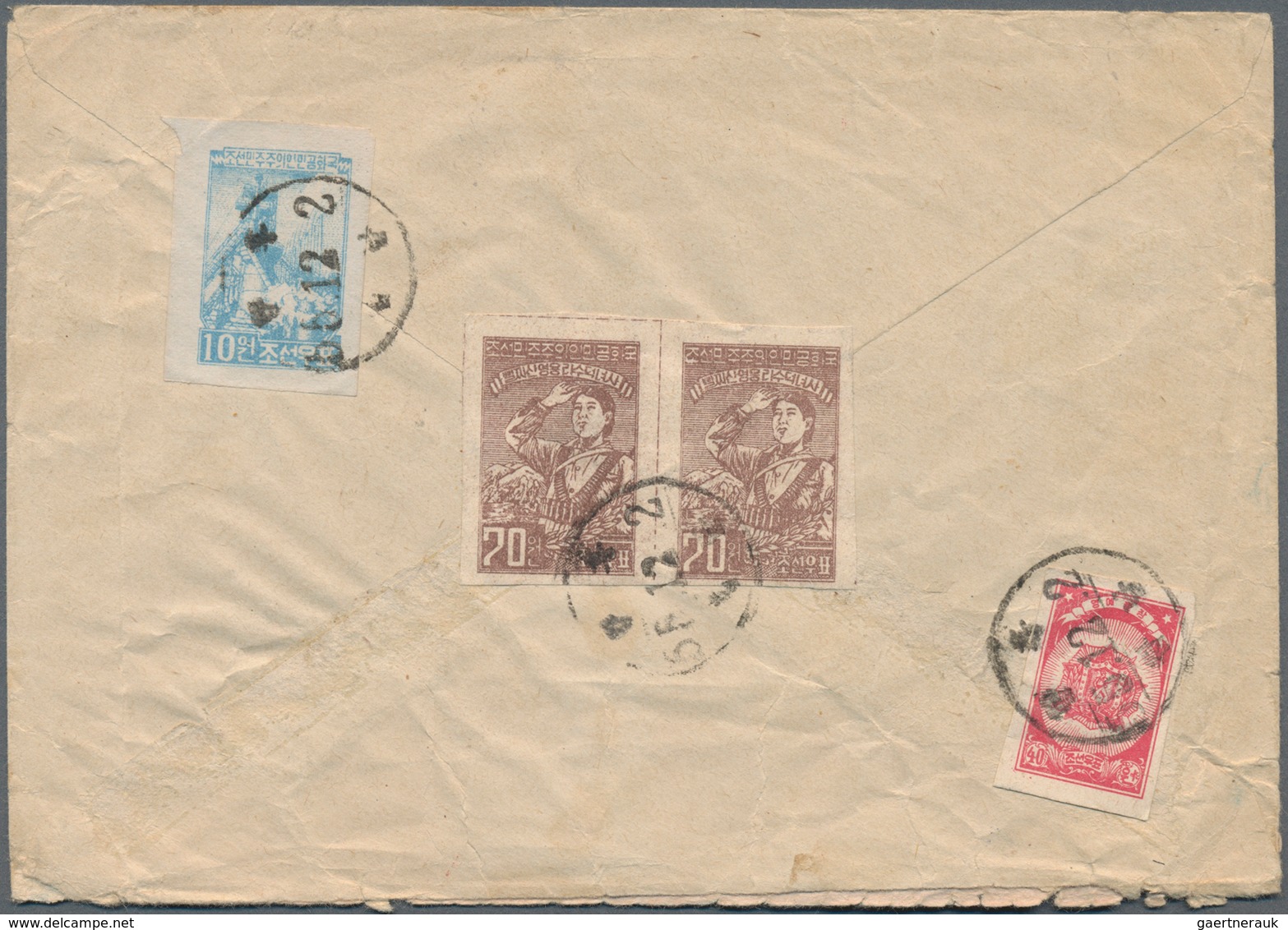 Korea: 1957/90 (ca.), Mostly North Korea DPRK In Two Stockbooks, Inc. 1955 Air Mail Cover To East Ge - Korea (...-1945)