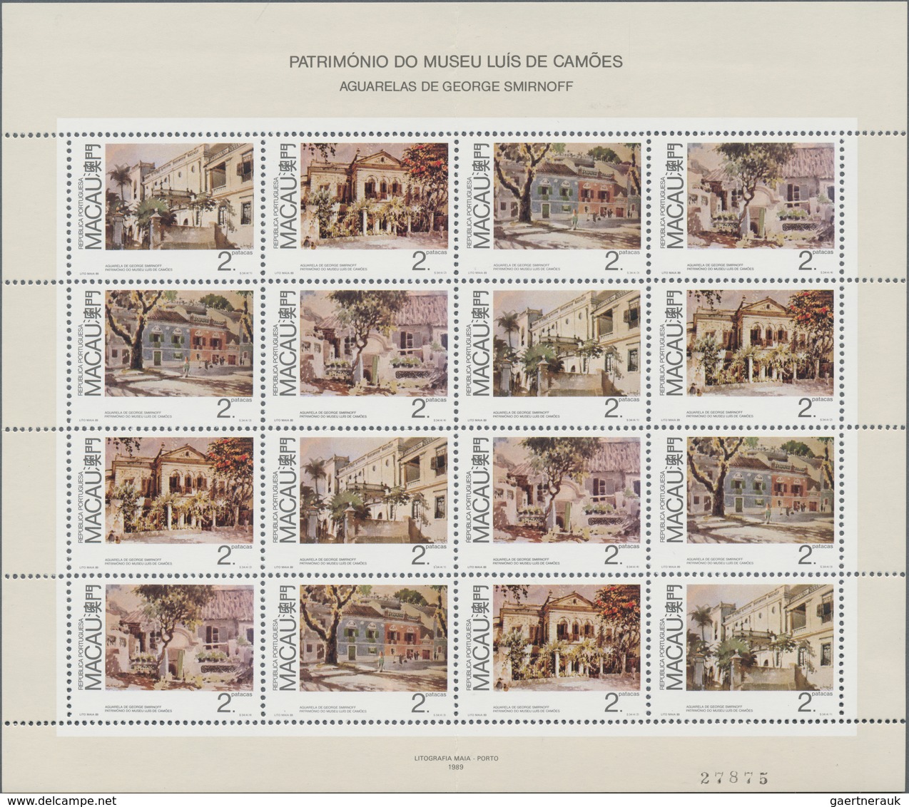 Macau: 1987/1990, Lot Of The Rare Minature Sheets MNH: 1987 Michel No. 569/572: Four Folded Sheets; - Gebruikt