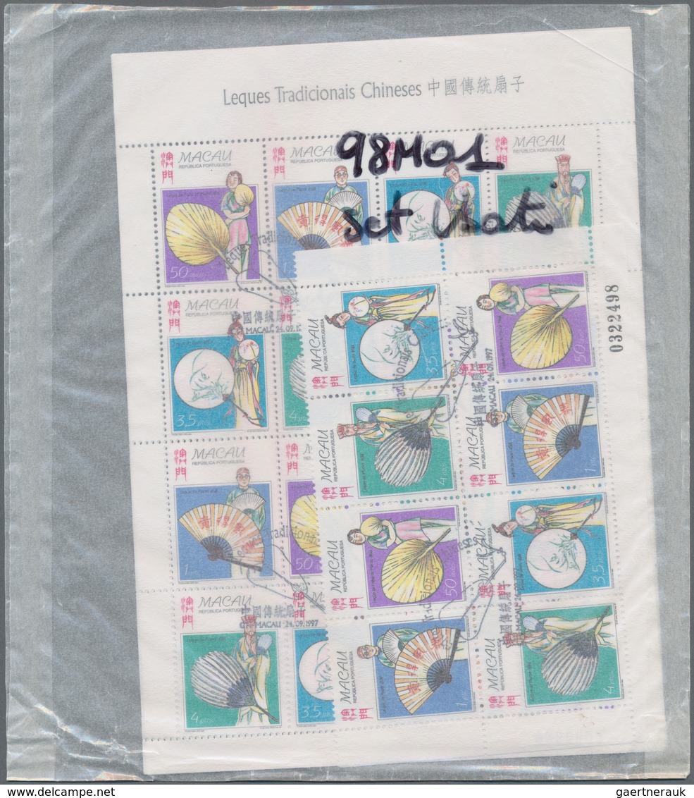 Macau: 1997/1998, Small Collection/accumulation Mostly First Day Cancelled Stamps And Souvenir Sheet - Gebraucht