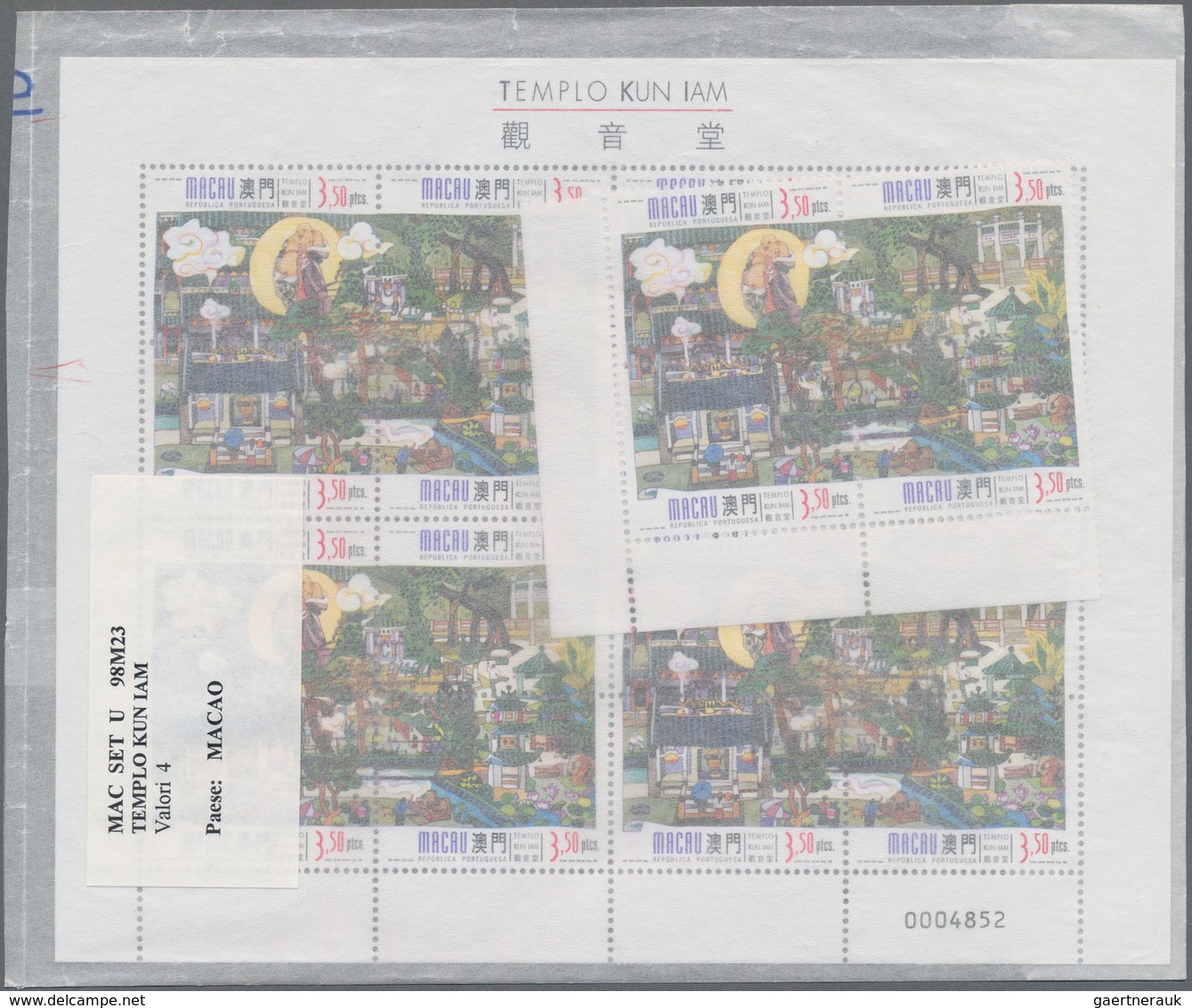 Macau: 1997/1998, small collection/accumulation mostly first day cancelled stamps and souvenir sheet