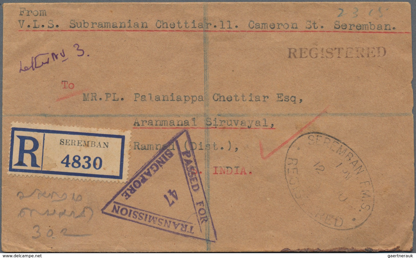 Malaiische Staaten: 1940 - 1965 (ca.), 19 Covers With Various Censorship Marks, WWII Mostly But Also - Federated Malay States