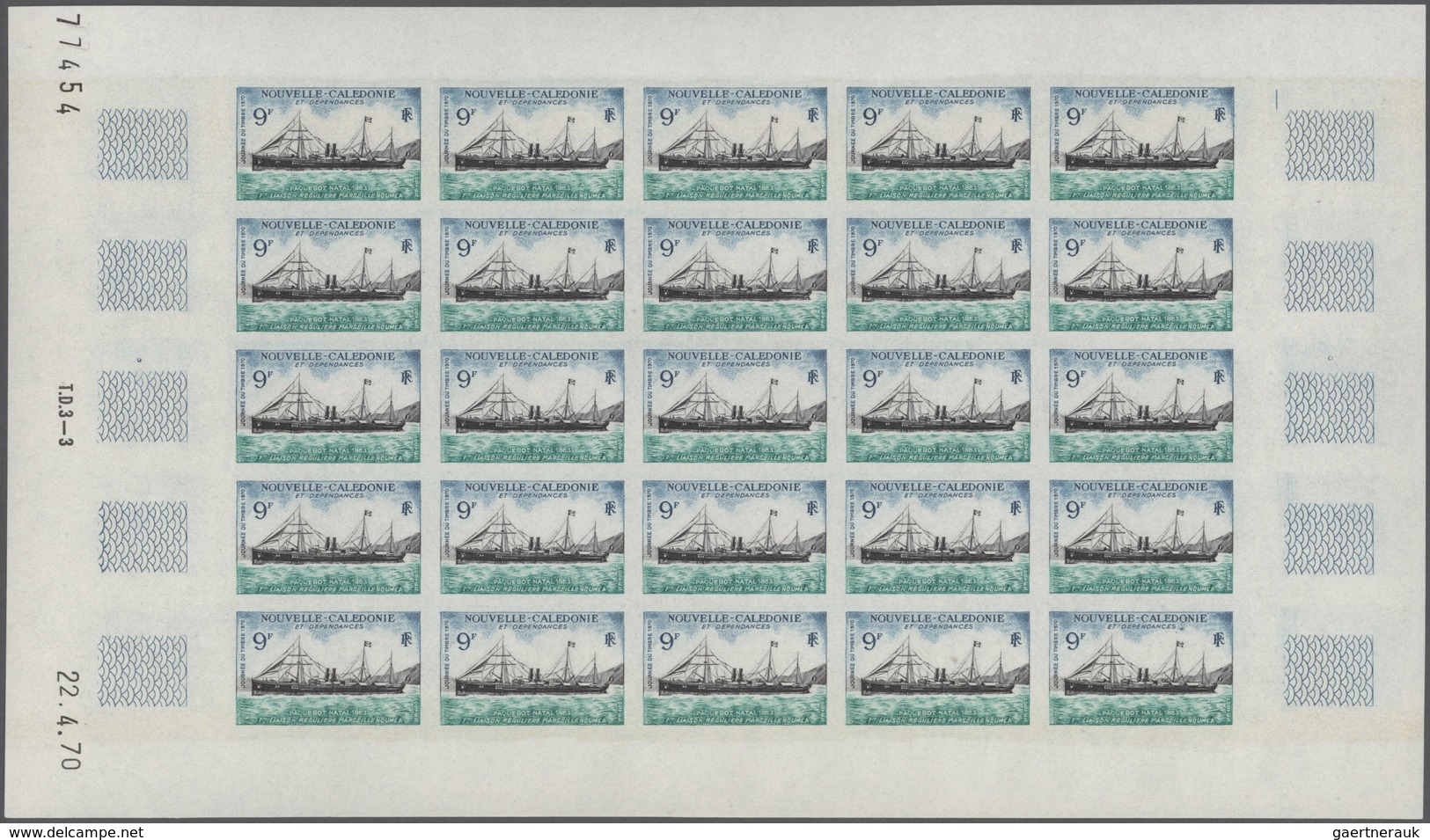 Neukaledonien: 1969/1975, IMPERFORATE COLOUR PROOFS, MNH Collection Of 58 Complete Sheets (=1.405 Pr - Ongebruikt