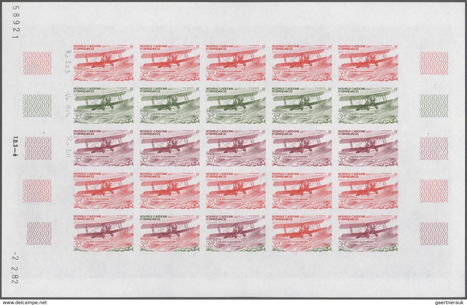 Neukaledonien: 1969/1975, IMPERFORATE COLOUR PROOFS, MNH Collection Of 58 Complete Sheets (=1.405 Pr - Ungebraucht