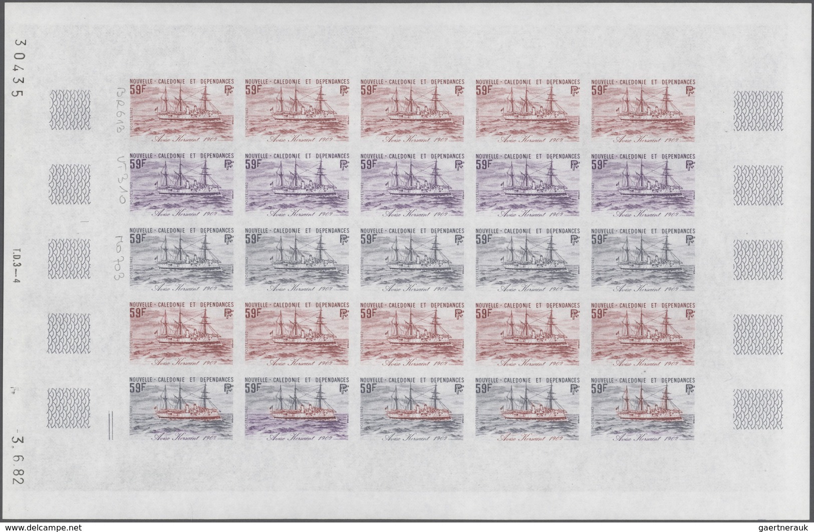 Neukaledonien: 1969/1975, IMPERFORATE COLOUR PROOFS, MNH Collection Of 58 Complete Sheets (=1.405 Pr - Ongebruikt