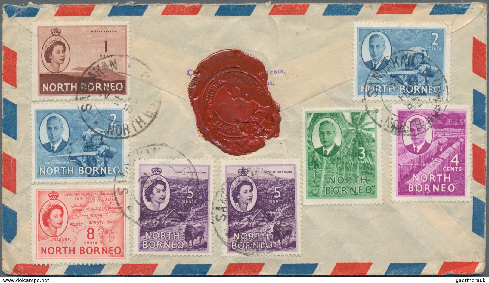 Nordborneo: 1915/61, Covers (8, Mostly QEII, Two Slight Faults), FDC (1), FFC (2). Plus 1890/1900 (c - Bornéo Du Nord (...-1963)