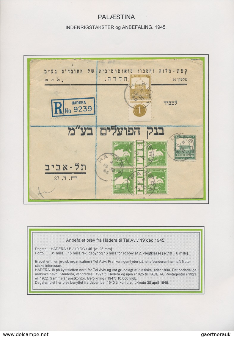 Palästina: 1919/1947, POSTAL RATES, Specialized Collection With Ca.80 Covers, Cards And Stationeries - Palestina