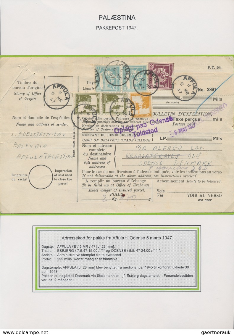 Palästina: 1919/1947, POSTAL RATES, specialized collection with ca.80 covers, cards and stationeries