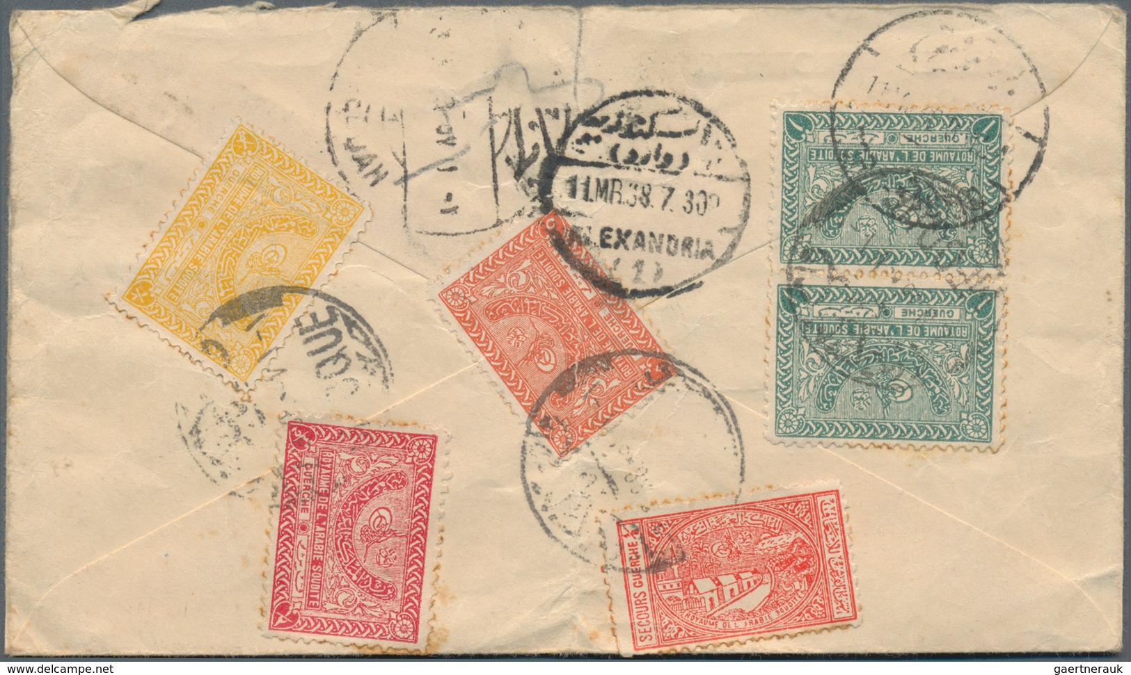 Saudi-Arabien: 1923 From, Lot With 13 Covers, Comprising Two Covers From Hejaz - One With Mixed Fran - Arabia Saudita