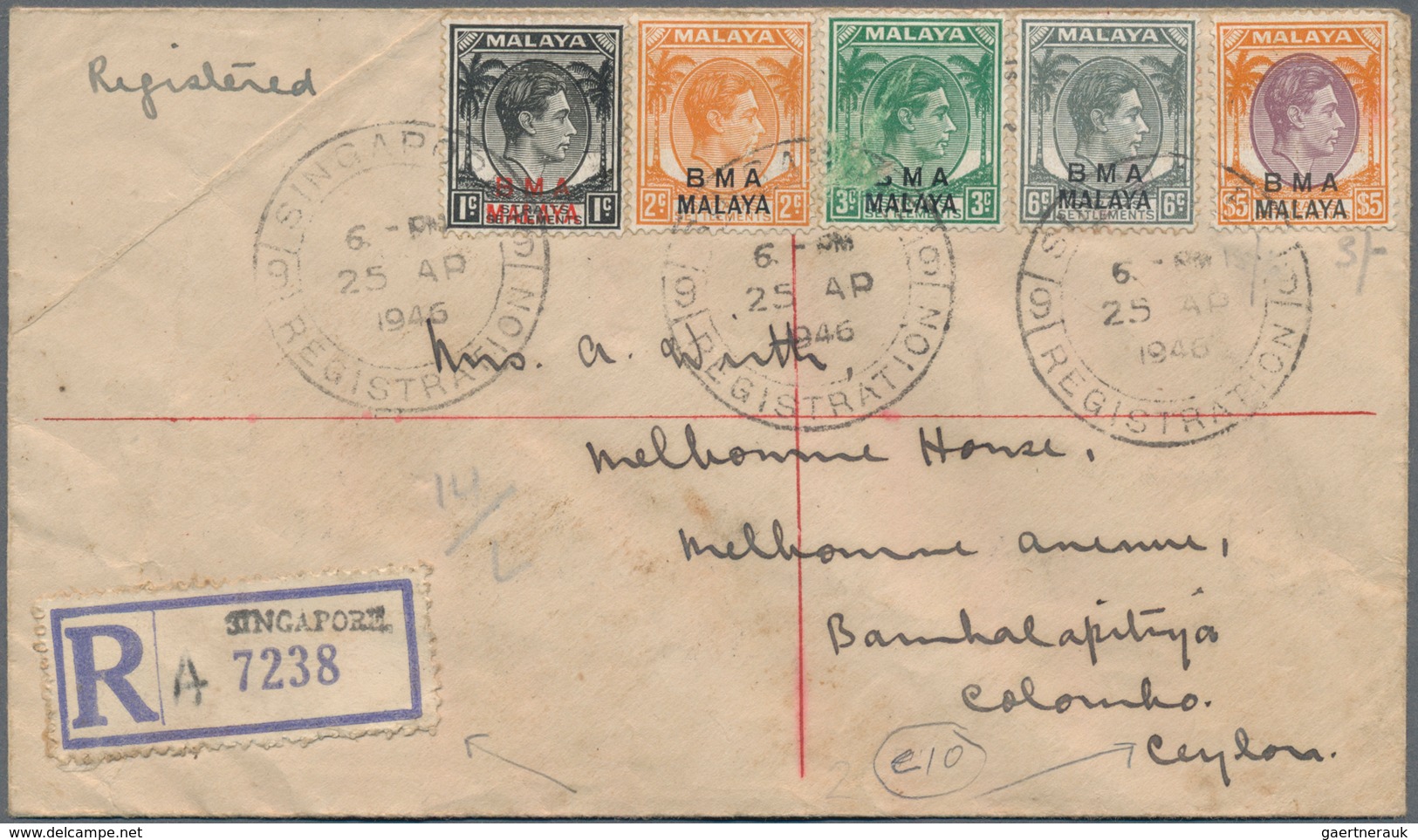 Singapur: 1897 - 1970 (ca.), Accumulation Of About 120 Covers And Postcards, With Obliteration From - Singapore (...-1959)